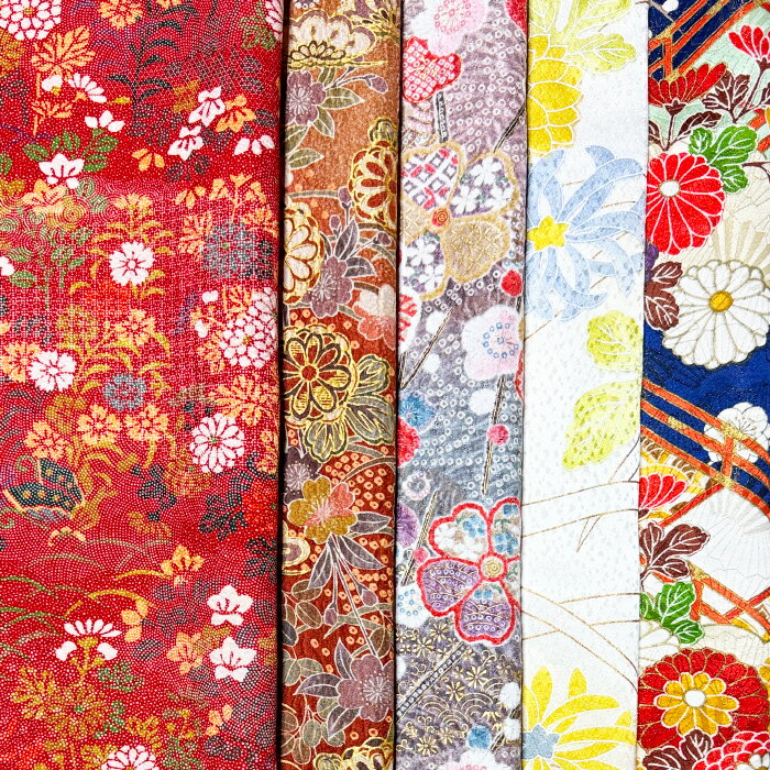 【中古】綺麗な着物はぎれ5枚セット