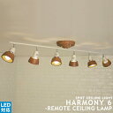 HARMONY 6：ハーモニー6 remote ceiling lamp シーリングライト 6灯 リモコン リビング用 居間用 LED対応 スポットライト おしゃれ 照明 ライト 明るい 8畳用 10畳用 ナチュラル モダン 西海岸 ビンテージ 北欧 間接照明 ARTWORKSTUDIO アートワークスタジオ (CP4 (PX10