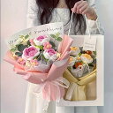 フラワー ニットフラワー ブーケ 花束 手作り【母の日 誕生日 発表会 記念日 お祝い 出産祝い 新築祝い 送別会 お見舞い】お花 永生花 クロシェフラワーブー...