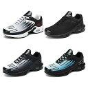 ランニングシューズ メンズ エアクッション スニーカー 通気 軽量 レディース 厚底 幅広 カジュアル フィットネス メッシュ トレーニング 人気 黒 おしゃれ...