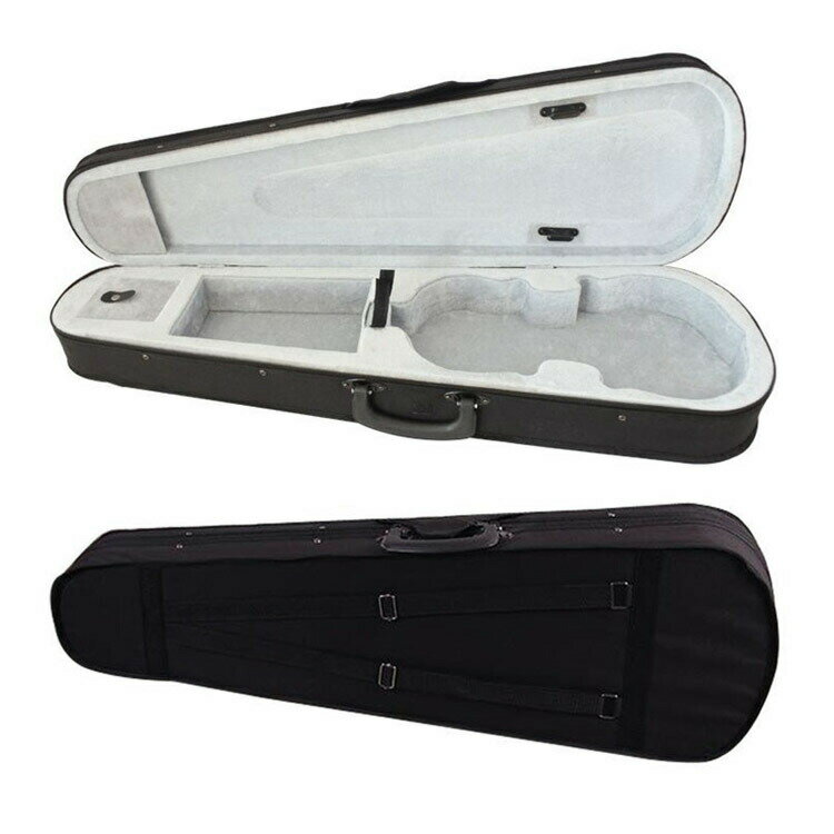 【コスパ最高】軽量 バイオリンケース 1/2 1/4 1/8 2弓ホルダー 音楽スクールバッグ 2カラーランダムで発送 バイオリン三角形ハードケース ベルベット