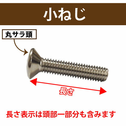 丸サラ頭+小ねじ プラス ドライバー で締めるねじM4ステンレスブラック