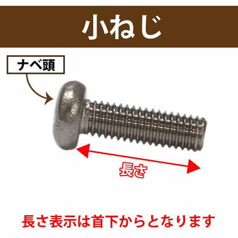 なべ頭+小ねじ プラス ドライバー で締めるねじM3ステンレスブラック