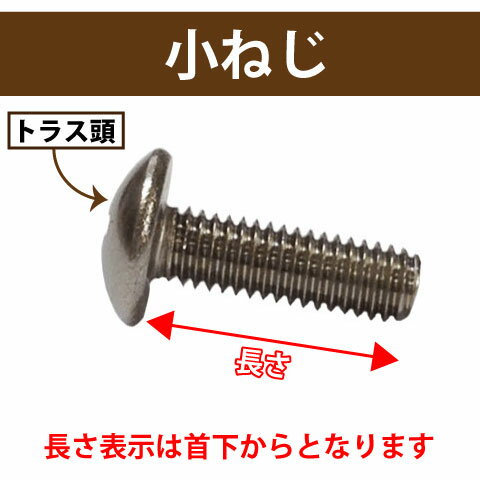 トラス頭+小ねじ プラス ドライバー で締めるねじM2.6ステンレスブラック