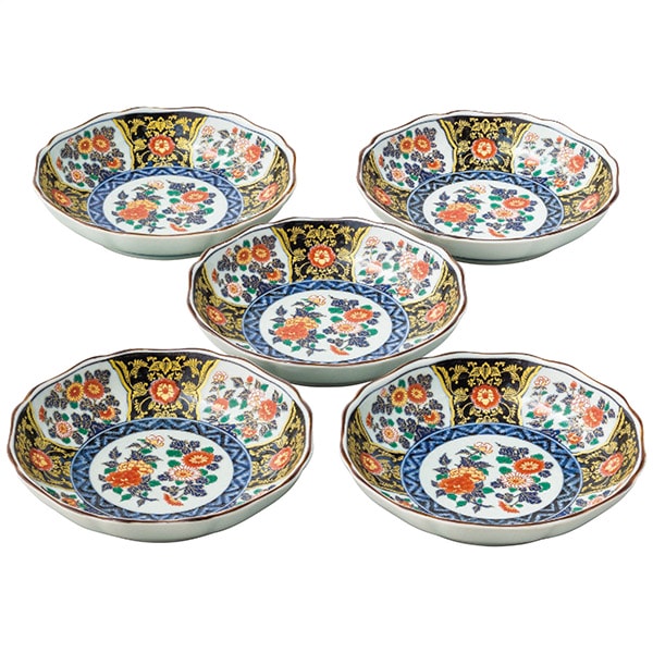 有田焼 食器 ギフト 染錦金彩紋 八角 取皿 揃 5客 直径14cm セット 詰め合わせ お皿 取り皿 深皿 豪華 高級 和風 日本製 内祝い お返し 出産内祝い 結婚内祝い 結婚祝い 出産祝い 香典返し 快気祝い 引越し 挨拶 お礼 送料無料 618838