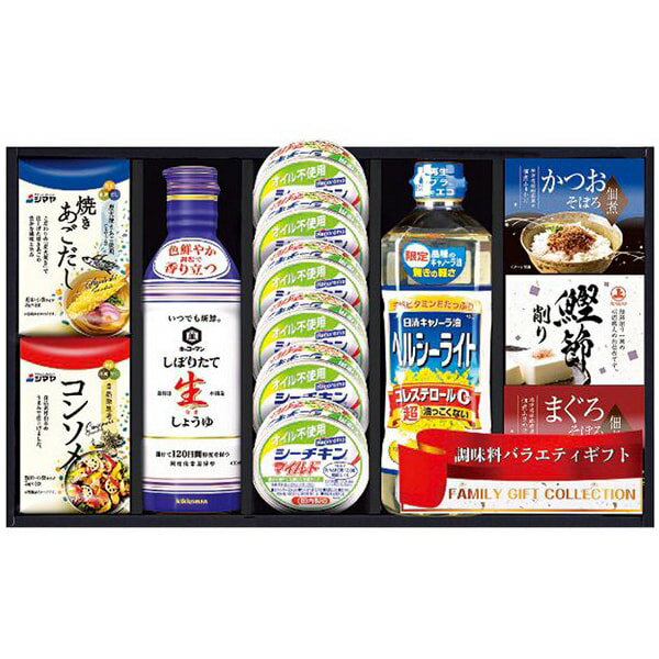お歳暮 送料無料 調味料 ギフト はごろもフーズ シーチキン 缶詰 日清 オイル 食用油 生しょうゆ かつ..