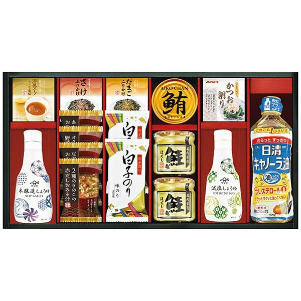 内祝い お返し 送料無料 調味料 お歳暮 ギフト ヤマサ 醤油 鮮度しょうゆ 日清 油 みそ汁 フリーズドラ..