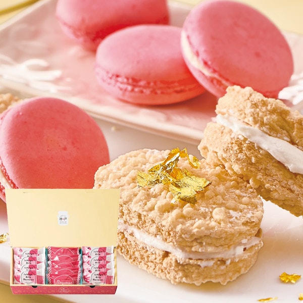 お歳暮 送料無料 スイーツ ギフト お菓子 洋菓子 神戸milk いちごミルクマカロン 杏仁プリンダックワーズ セット かわいい 個包装 苺 グルメ 食品 食べ...