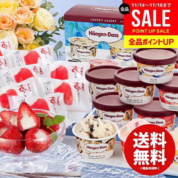 アイスクリーム スイーツ お歳暮 ギフト 内祝い お返し 送料無料 お菓子 ハーゲンダッツ ＆苺アイス セット 詰め合わせ 食品 冬ギフト 出産内祝い 結婚内祝い 結婚祝い 出産祝い 香典返し お祝い返し お礼 AH-HGRW