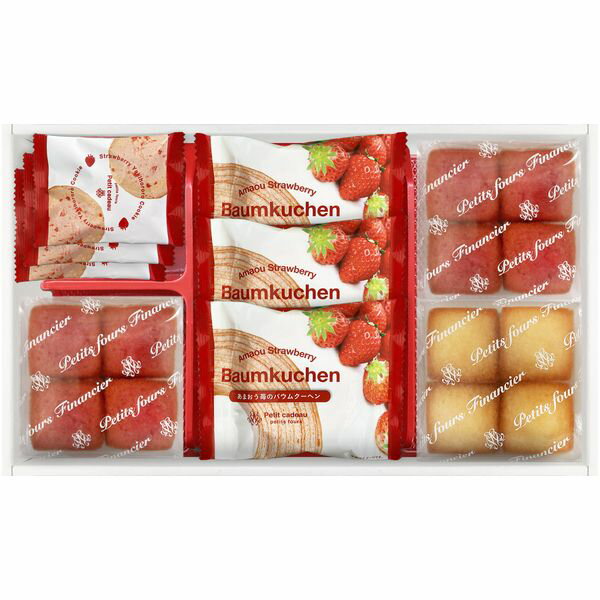楽天ジャパンギフト内祝い お返し 送料無料 スイーツ お中元 御中元 ギフト 焼き菓子 洋菓子 あまおう苺 バウムクーヘン & プチフィナンシェ セット 詰め合わせ 個包装 デザート 食品 出産内祝い 結婚内祝い 結婚祝い 出産祝い 引き出物 香典返し 快気祝い お祝い返し お礼 FAO-25R