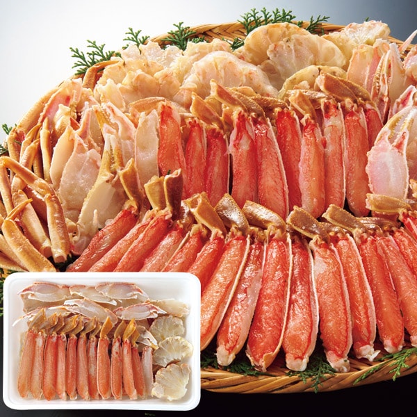 お歳暮 送料無料 海鮮 ギフト 蟹 かに カニ ズワイガニ 生ずわいがに ポーション 半むき身 1kg カニ爪 ..