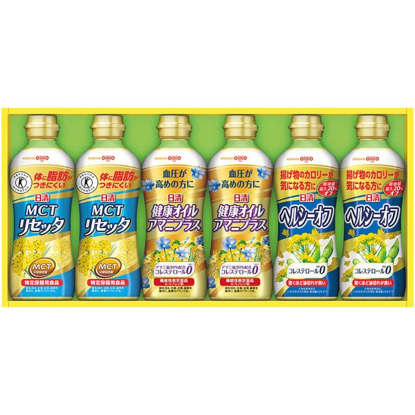 お歳暮 送料無料 調味料 ギフト 油 日清 ヘルシーオイル 健康オイル リセッタ アマニプラス 6本 セット 詰め合わせ 料理 食品 グルメ 食べ物 御歳暮 2025 お歳暮ギフト 贈り物 お返し 冬ギフト 挨拶 お礼 会社 ランキング 人気 おすすめ SPT-30