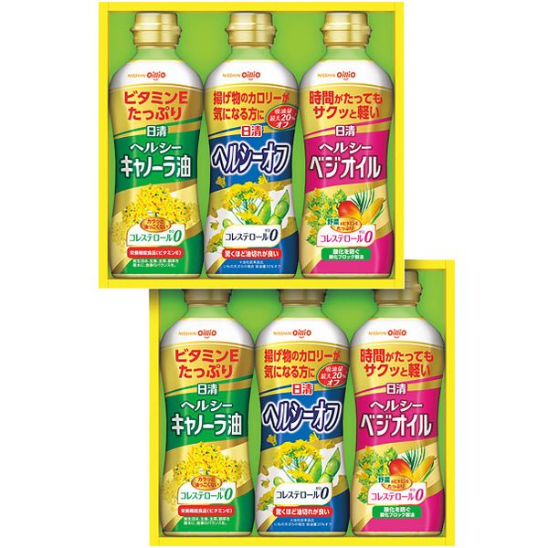 お歳暮 送料無料 調味料 ギフト 油 日清 ヘルシーオイル 健康オイル ベジオイル キャノーラ油 6本 セット 詰め合わせ 料理 食品 グルメ 食べ物 御歳暮 2025 お歳暮ギフト 贈り物 お返し 冬ギフト 挨拶 お礼 会社 ランキング 人気 おすすめ OP-30W