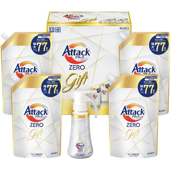 \最大全額ポイント還元/ お歳暮 送料無料 洗剤 ギフト 衣類洗剤 洗濯洗剤 液体洗剤 花王 アタック ZERO ワンハンド 本体 詰め替え セット 詰め合わせ...