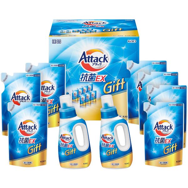 \最大全額ポイント還元/ お歳暮 送料無料 洗剤 ギフト 衣類洗剤 洗濯洗剤 液体洗剤 花王 アタック 抗菌EX 本体 詰め替え セット 詰め合わせ 除菌 消臭...