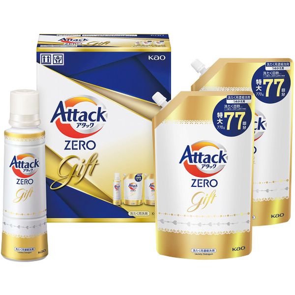 \最大全額ポイント還元/ お歳暮 送料無料 洗剤 ギフト 衣類洗剤 洗濯洗剤 液体洗剤 花王 アタックZERO 本体 詰め替え セット 詰め合わせ 除菌 消臭 ...