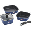 内祝い お返し 送料無料 キッチン用品 調理器具 お中元 夏ギフト 御中元 ギフト 片手鍋 ジャンヌエコール 着脱ハンドル角型鍋 3点 セット 詰め合わせ 台所用品 日用品 雑貨 出産内祝い 結婚内祝い 結婚祝い 出産祝い 引き出物 香典返し お祝い返し 引越し 挨拶 お礼 JE-127