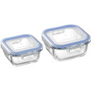 内祝い お返し 食器 母の日 ギフト 耐熱ガラス 保存容器 キャニスター 2点 セット 詰め合わせ レッシュ スタッキング 密閉 レンジ オーブン可 出産内祝い...