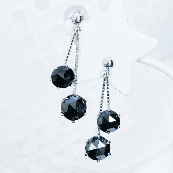 PT 2ct ブラックダイヤピアス 2カラット プラチナ