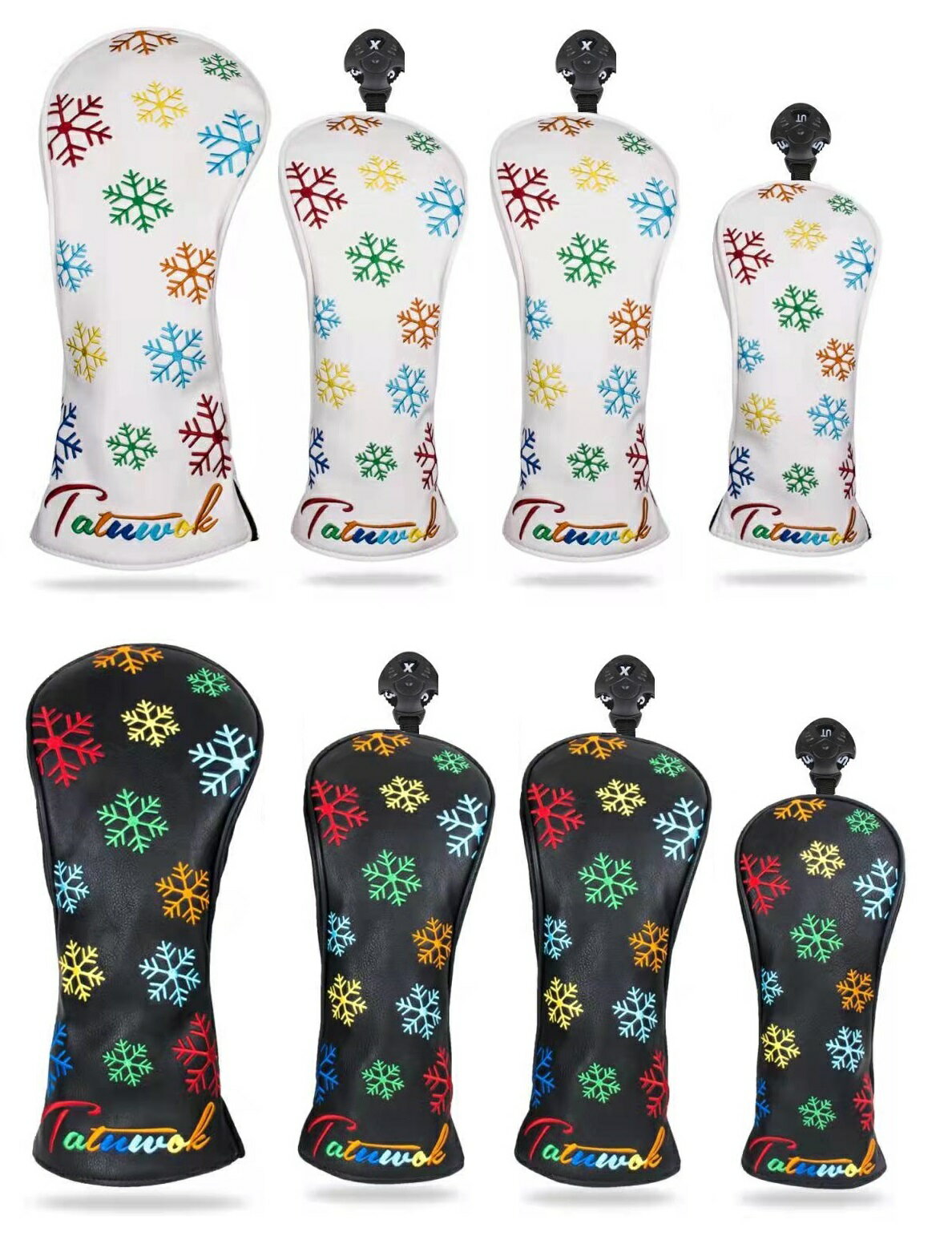 ゴルフ ヘッドカバー ドライバー440cc 460cc 用 カバー ウッド カバー ユーティリティ UT カバー 4点セット 防水仕様 雪の花 送料無料