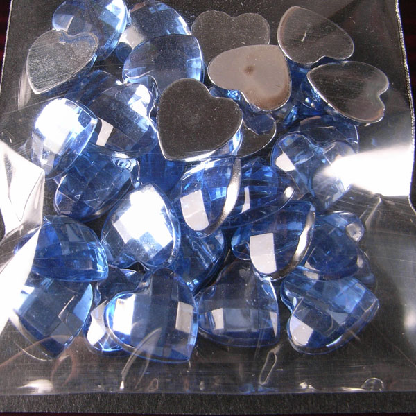 デコパーツ ラインストーン アクリルハート12mmライトブルー30個入り 【あす楽対応】【あす楽対応】