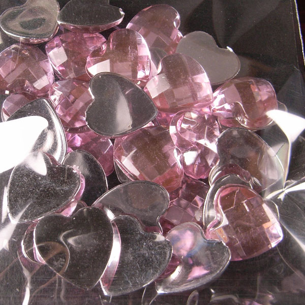 デコパーツ ラインストーン アクリルハート12mmライトピンク30個入り 【あす楽対応】【あす楽対応】