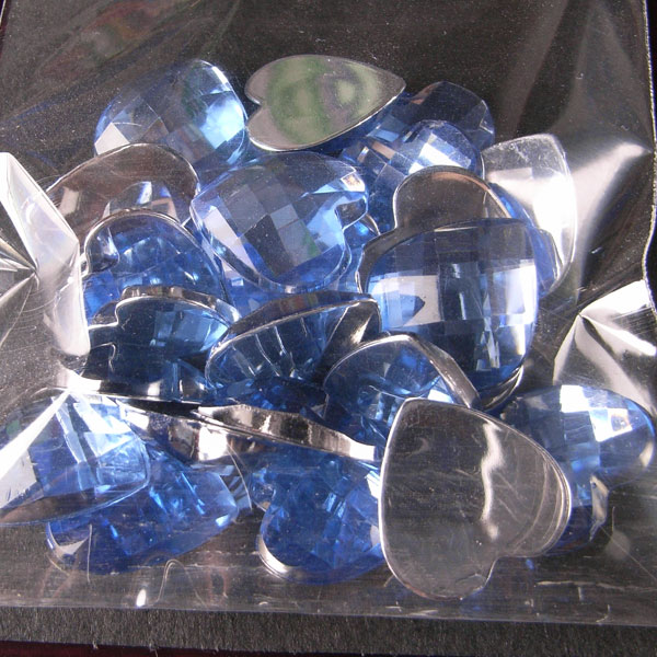 デコパーツ ラインストーン アクリルハート14mmライトブルー25個入り 【あす楽対応】【あす楽対応】