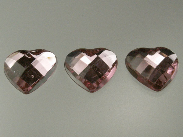 デコパーツ ラインストーン アクリルハート16mmライトピンク20個入り 【あす楽対応】【あす楽対応】