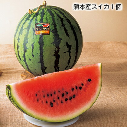 熊本産スイカ1個 ギフト プレゼント 贈答 産直 お取り寄せ お土産 (レビュー記入で300円OFFクーポン配布中)