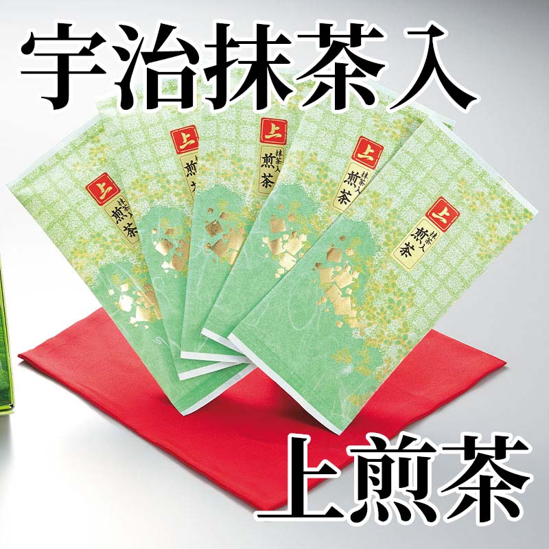 抹茶の風味豊かな抹茶入上煎茶。ご贈答、慶事、弔事に好適です。【商品提供者コメント】 ●名称／抹茶入煎茶 ●商品内容／100g×5 ●原料原産地／茶＝京都府産 ●賞味期間／常温で6ヵ月　 ●原材料／緑茶、抹茶 ●保存方法／高温多湿を避け、移り香にご注意下さい。 ●製造者名(加工業者名)／株式会社泉香園（京都府宇治市宇治蔭山77番地） 【キャンセルについて】 ●お申し込み後のキャンセルは、原則受け付けておりません。 【配送について】 ●こちらの商品は6日〜10日程度でお届けいたします。 また、常温便でのお届けとなります。あらかじめご了承下さい。 ※農産物、水産物等については天候、作柄状況により、商品のお届けが前後する場合がございます。あらかじめご了承ください。 ●年内お届けのご希望は、2026年12月15日（火）までにお申込みください。12月16日（水）以降は年内にお届けできない場合があります。 なお、年始の発送は2027年1月6日（水）からとなります。 ●お届けまでに祝日・大型連休・年末年始等をはさむ場合、お届けに日数がかかることがございます。あらかじめご了承ください。 ●お受け取り頂けない商品につきましては、再発送、ご返金、ポイントの返還は致しかねます。あらかじめご了承下さい。 【のし・について】 ●一部の商品はのしのご希望を承ります。 ※選択肢にないのしの種類はお選びいただけません。 ※名入れはお受けできません。 ※商品によっては「短冊のし」や「簡易のしシール」でお届けとなる場合がございます。 ※ゆうパケットでお届けする商品にはご指定できません。 ●「御歳暮のし」をご指定いただきました商品は、配達希望日のご指定がない場合は2026年12月1日（火）以降順次お届けいたします。 ※青果物等、配達期間限定の商品は「御歳暮のし」をご指定いただいても、12月1日（火）以前にお届けする場合がありますので、あらかじめご了承ください。 【配達不可地域について】 ●島しょ（東京都・鹿児島県・沖縄県）の一部へのお届けについては、生もの（消費・賞味期間5日以内）・生鮮品 （果物・野菜・活魚介類）の一部・冷凍品・生花（セット商品を含む）は受付ができませんのでご了承ください。 【その他ご注意】 ※表示価格（商品代金）には送料・消費税が含まれています。 ※商品画像はイメージです。「商品内容」として記載されていないものや「小道具類」はお届けする商品に含まれておりませんので、商品内容をお確かめの上、お申込みください。 ※消費・賞味期間5日以内の商品をお申込みの場合は、お届けが消費・賞味期限の最終日になることがありますのでご了承ください。 ※青果物のサイズ指定はできません。天候によりお届け期間が変更になる場合がございます。果物については種が入る場合もあります。 ※「消費期間」は製造(加工)日から安全に召し上がれる日まで、「賞味期間」は製造(加工)日から品質の保持が十分に可能な日までをそれぞれ期間で表示しています。お届け日からの期間を保証するものではありません。 ※複数の商品がセットになっている場合、最も短い期間を表示しています。なお、法律に基づく賞味（消費）期限については、各お届け商品に記載しています。 ※花卉・花弁の開花状態及び花色、リボン、ラッピング(包装)等は多少異なる場合があります。 ※商品のパッケージ・小物のデザインは変更になる場合があります。 ※複数商品の一括送付及び同時発送はできません。また、ご依頼主様とお届け先様が同じ場合、同日のお申込みであっても商品によりお届け日が異なる場合がございますので、あらかじめご了承ください。 ※天候や生育状況等により予定の時期よりもお届けが前後することがございます。その際は、早着・ 遅延のご案内、代替商品又は解約等のご案内をさせていただく場合がございます。 【季節の贈り物に】 お年賀 迎春 お正月 年末年始 バレンタイン ホワイトデー 卒業式 卒園式 入学式 入園式 母の日 父の日 御中元 お中元 暑中御見舞 残暑御見舞 敬老の日 ハロウィン クリスマス 冬ギフト お歳暮 御歳暮 【ちょっとした手土産・プレゼントに】 御祝 御礼 謝礼 御挨拶 粗品 お使い物 贈答品 ギフト プレゼント お土産 手土産 贈りもの 進物 お返し 【お祝い・お返しの品に】 引き出物 お祝い 内祝 結婚祝 結婚内祝 出産祝 出産内祝 引き菓子 快気祝 快気内祝 プチギフト 結婚引出物 七五三 卒業祝い 卒園祝い 入学祝い 入園祝い 進学内祝 入学内祝 寿 開店祝 開業祝 新築祝