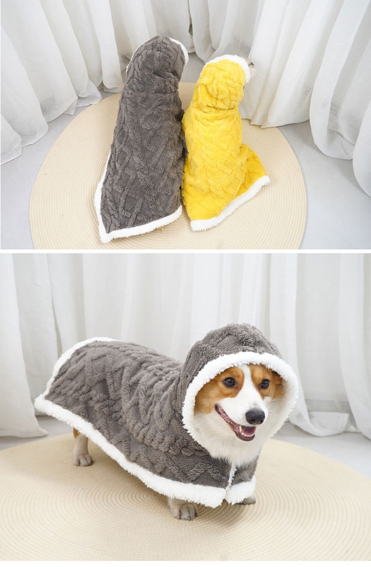 ジャパンSelectのペット ブランケット毛布 着る毛布 ペットマント 犬服 ドッグウェア 冬用 裏ボア 防寒 可愛い ペット服 暖かい 猫用品 ペット服 ふわふわ 猫服 小中型 クリスマスプレゼント 保温防寒 着ぐるみ お昼寝 部屋着 お出掛け ワンちゃん 被り物 可愛い アウトドアウォーキング｜アングル3