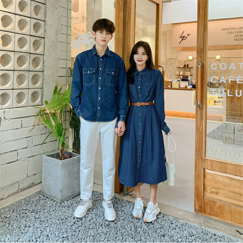 ペア カップル ペアルック かわいい シャツ シャツワンピース レディース ペアルック デニム おしゃれ 服 トップス ペアルック カップル お揃い クリスマス プレゼント リンクコーデ ブランド コーデ メンズ ブランド スウェット ワンピース シャツ 人気 冬 秋服 japanselect-10009378 ジャパンSelect サンプル画像3