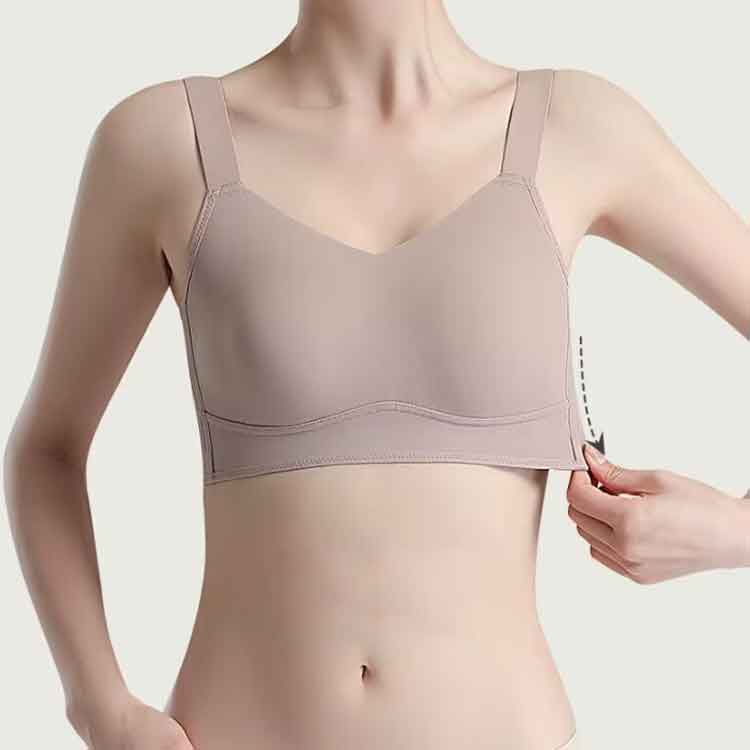 ノンワイヤーブラ プラジャー レディース 胸を小さく見せるブラ 締め付けない 揺れない 和装ブラジャー 肌着 補正下着 伸縮性 脇高 小さく見せるブラ 大きいサイズ japanselect-10031894 ジャパンSelect サンプル画像3