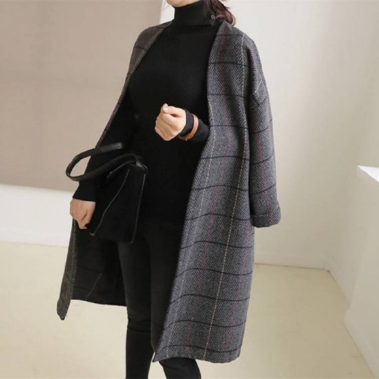 Rakuten - 取寄チェック ロングコート レディース グレンチェックコート 大きいサイズ 冬 超ロングコート 冬服 チェック柄 マキシ丈 アウター ロングチェスター コート