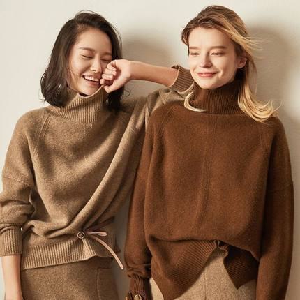 乐天商城 - セーター ニット セーター レディース ハイネック プルオーバー 厚手 ウールセーター ルーズ 3カラー. a3559