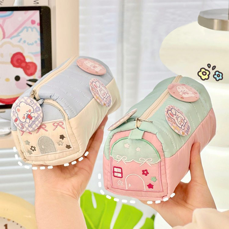 プレゼント 大容量 女の子 シンプル 収納ポーチ 筆箱 ペンケース 持ち運びやすい ペンケース おしゃれ 便利 20本収納 ファスナーポーチ スクールグッズ 文房具収納 ギフト 学校用 筆入れ かわいい 軽量 17.5*9.5*8.5cm japanselect-10002811 ジャパンSelect サンプル画像2