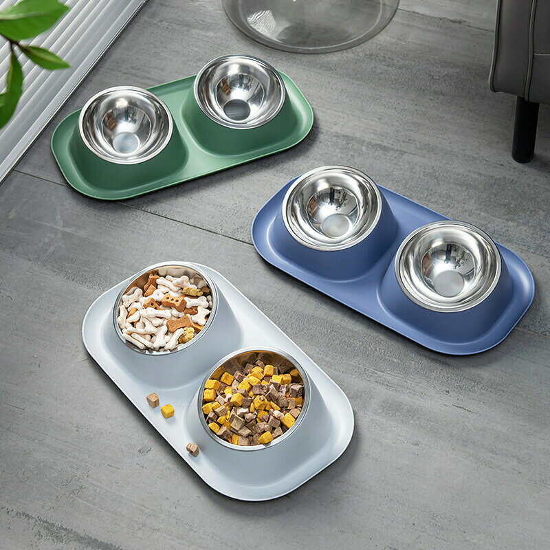 Tableware - ペット ボウル 猫食器 漏れ防止 ネコボウル フードボウル ペット餌入れ ステンレス給食器 15度傾斜 おやつ皿 水飲み皿 吐き戻し防止 食べやすい すべり止め 取り外し式 犬猫兼用 可愛い