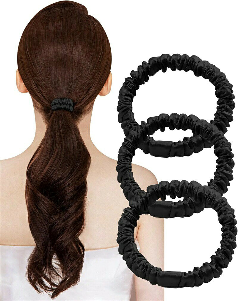 Rakuten - ヘアゴム シュシュ 天然シルク 100％ 髪ゴム 大人 髪にやさしい 跡がつかない 高弾性 髪留め おしゃれ 3本セット