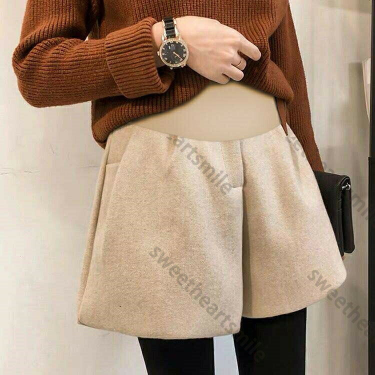マタニティ ショートパンツ 厚手 レディース 妊婦 短パン アジャスター付き 秋冬 ...