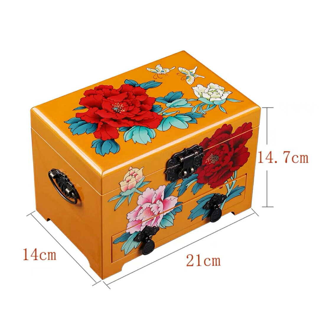 高級感 漆器 天然シェル 木製 純手作り製作 ジュエリー 宝石箱 小物入れ ボックス [3]