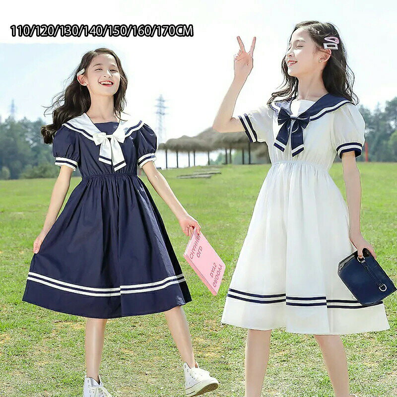 樂天商城 - ワンピース 子供服 女の子 セーラー服 夏 キッズ ガールズ 半袖 ドレス フォーマル ワンピース セーラー 女児 春夏 春 夏 JK 制服 女児服 ハロウィーン 発表会 通学 通園 文化祭 学?歳 かわいい 110cm 120cm 130cm 140cm 150cm