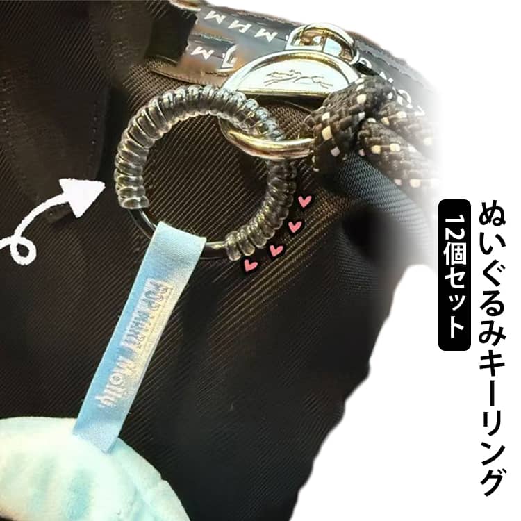 推しカラー キーホルダー ミニ かわいい 推し活グッズ キーリング 12個セット ぬいぐるみ吊り下げ 紛失防止 小物 おしゃれ かわいい 推し アクセサリー ストラップ コンパクト 便利グッズ 丈夫 送料無料