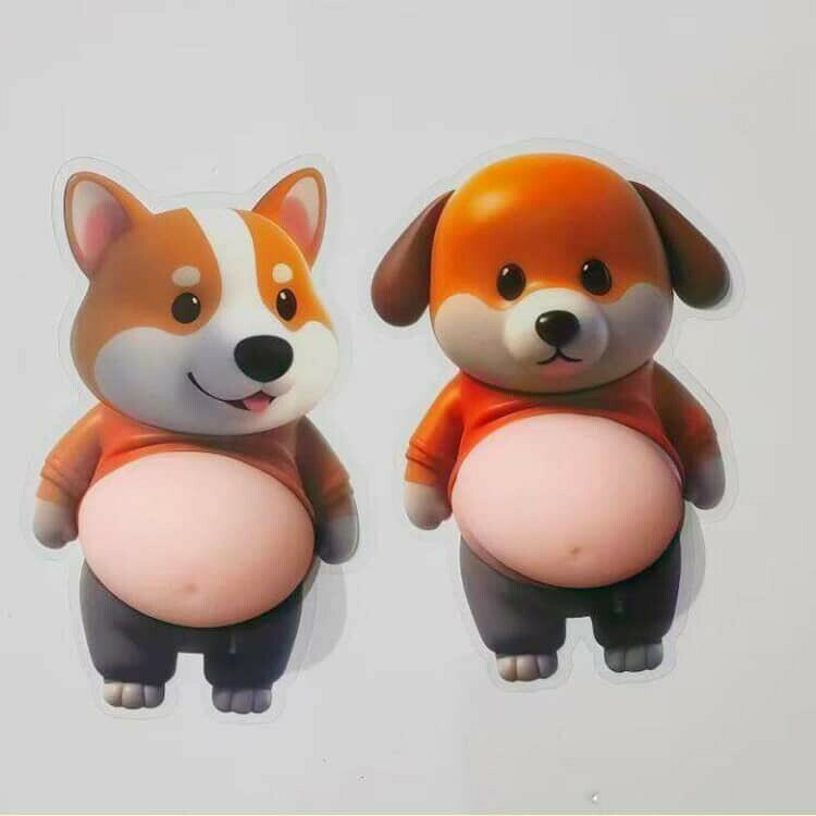 デブ 送料無料 12枚セット キャラクター ぷくぷく ぷにぷにシール マシュマロ 12枚セット 3d お腹シール おなかシール おはじきシール ご褒美シール 犬 お腹 ふわふわ もちもち もっちりスクイーズ ステッカー japanselect-10052341 ジャパンSelect サンプル画像2