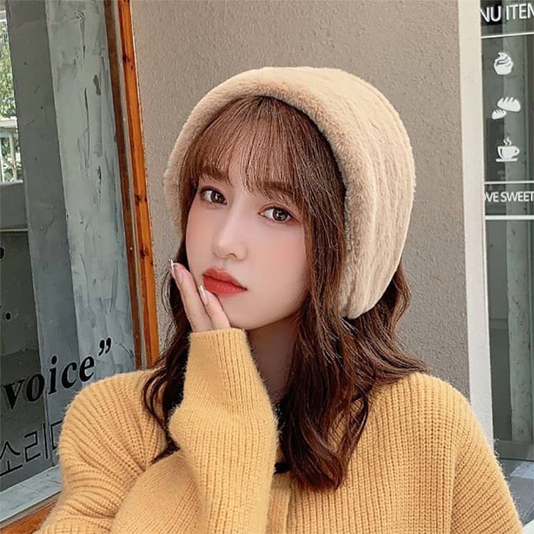 ジャパンSelectの耳当て 耳あて 熊耳 イヤーマフ ヘアバンド イヤーウォーマー レディース 帽子 暖かい 無地 イヤマフ ふわふわ フェイクファー かわいい イヤマフ 防寒対策 裏起毛 ボア 耳カバー おしゃれ イヤーウォーマー 大人 耳付き｜アングル2