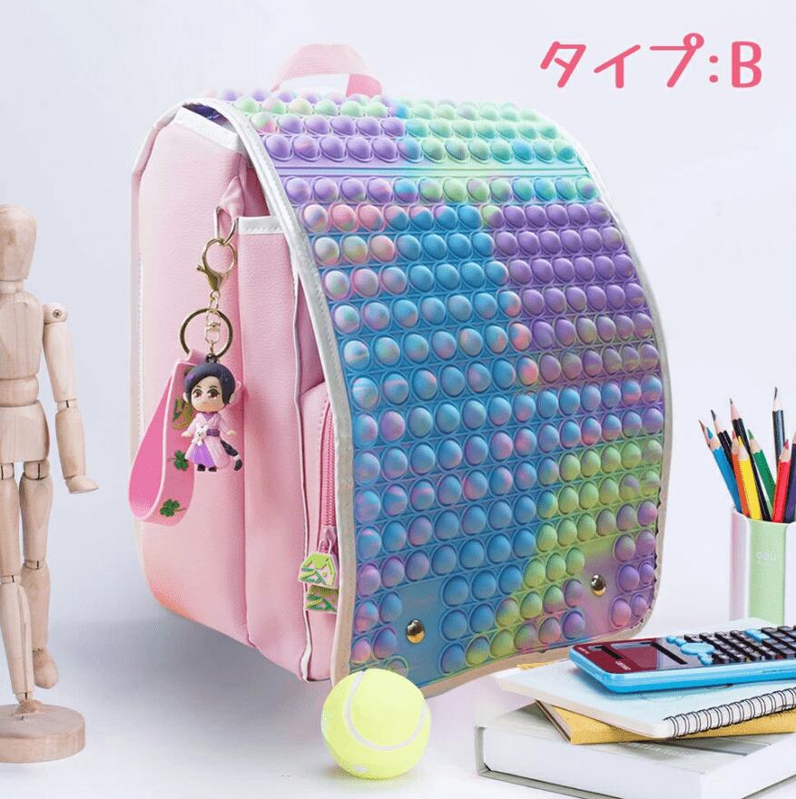 50 キーホルダー型フィギア付き（スタイルランダム） 2色 リュック バックパック レディース ビジネスリュック レジャーパック ストレス解消グッズ プッシュ ポップ バブル 知育 スクイーズ 玩具 カラフル バブル感覚 japanselect-10013541 ジャパンSelect サンプル画像3