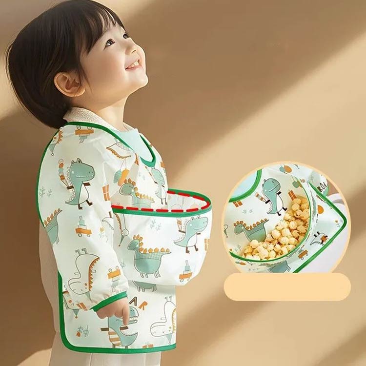 スモック エプロン 90CM ポケット付き 110CM ベビー用 男の子 女の子 無地 撥水 幼...