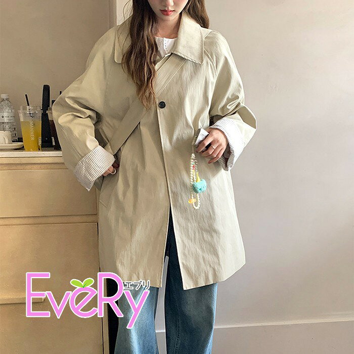 Rakuten - スプリングコート トレンチコート レディース シングル 通勤 春コート アウター ビジネス カジュアル オフィス 春 秋 春服 秋服 大人 体型カバー かわいい バッグプレゼント sax0