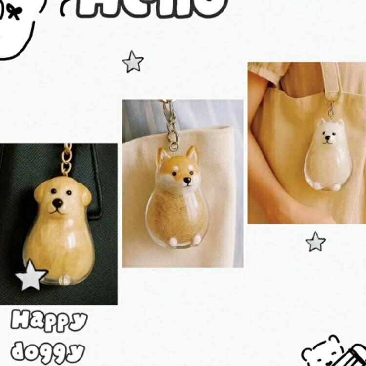 ジャパンSelectのキーホルダー透明カプセル収納収納犬毛キーホルダー犬毛ケースペット用収納ボトル遺毛犬用遺毛入れ収納ボックス透明カプセルかわいいペットの毛専用ペットひげ・抜け毛収納携帯｜アングル3