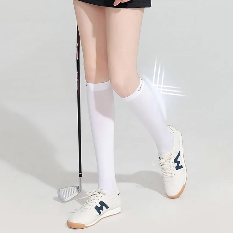 2点セット紫外線対策ひんやりハイソックスUVカット夏レディース冷感ロングソックス...
