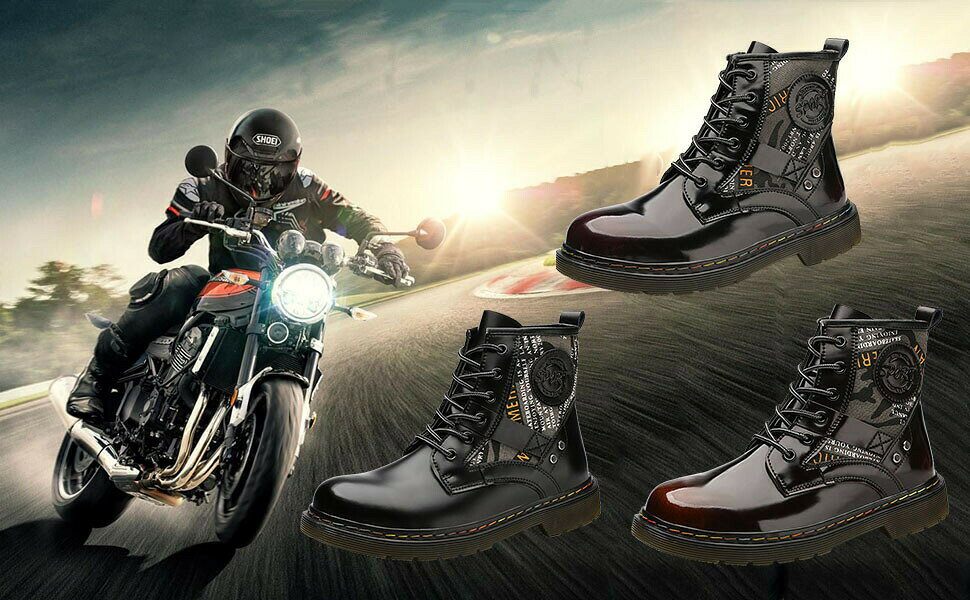 バイクブーツオートバイ靴ライディングシューズプロテクターメンズカジュアル通気性耐磨耗性滑り止